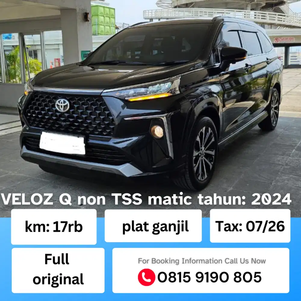 {km17rb} Veloz Q non TSS 1.5 matic tahun 2024 Hitam