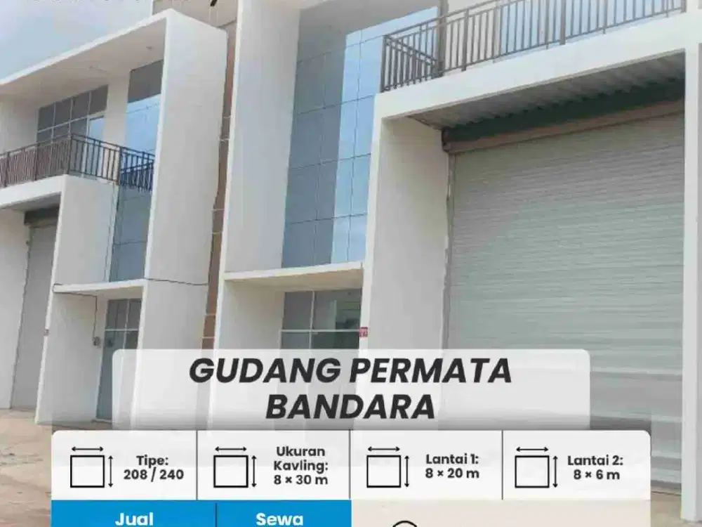 DIJUAL GUDANG DI PERMATA BANDARA NONGSA 2 LANTAI LOKASI STRATEGIS DEKAT BANDARA AKSES KONTAINER 40FEET