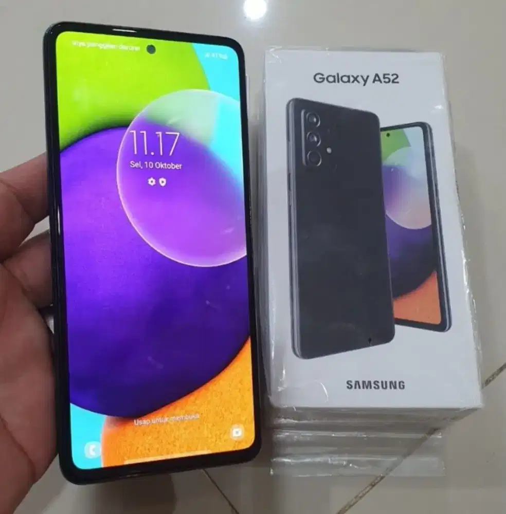 Samsung A52 NFC RAM 8+8 / 128 Like New Fullset Bisa Tukar Tambah