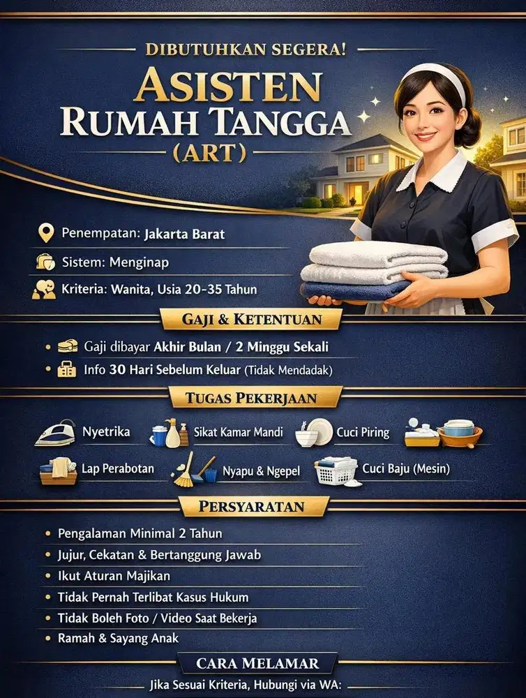 lowongan kerja asisten rumah tangga