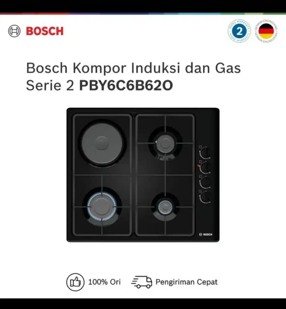 BOSCH KOMPOR INDUKSI DAN GAS PBY6C6B20 FREE INSTAL
