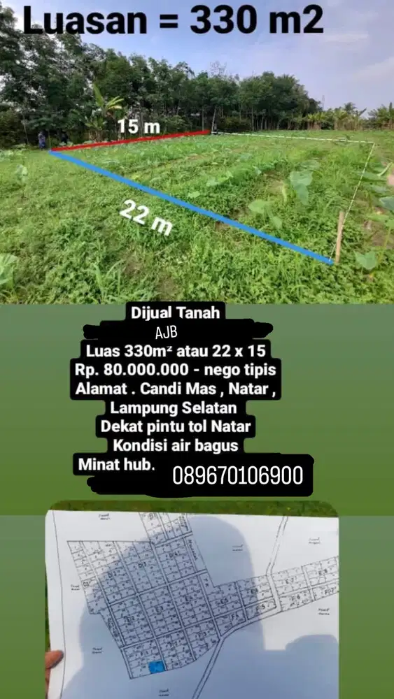 DIJUAL TANAH SIAP BANGUN – LOKASI STRATEGIS NATAR