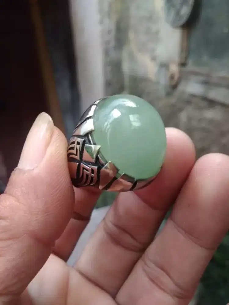 Cincin Giok Burma Kristal Jadeite Jade