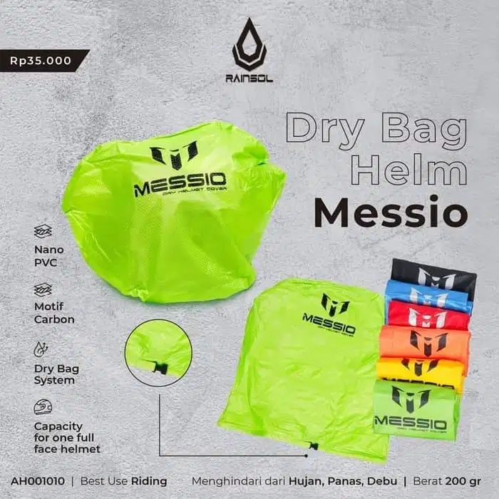 Dry Bag Messio Waterproof Tas Helm Sepeda Anti Air