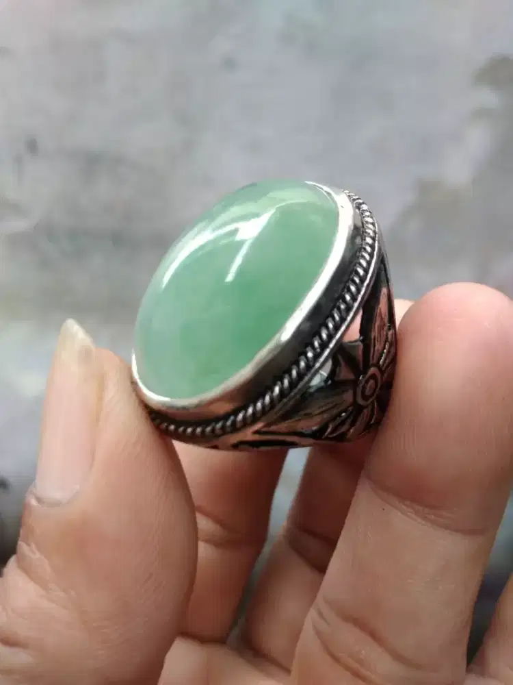 Cincin Giok Burma Hijau Jadeite Jade
