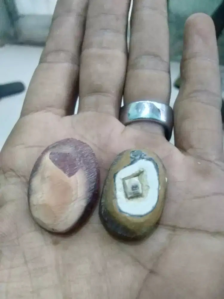 Batu akik cempaka baru poles kasar, unik natural