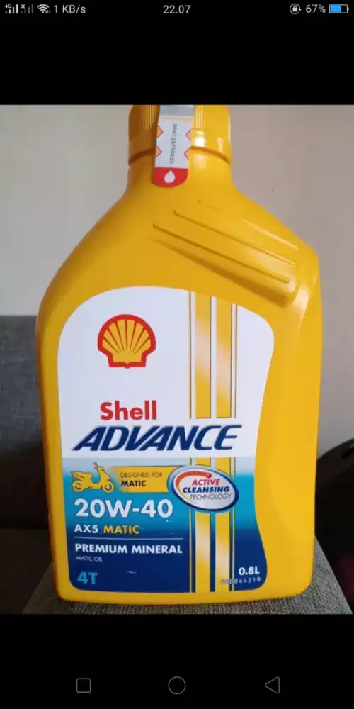 Jual oli motor matic 800ml Shell AX5