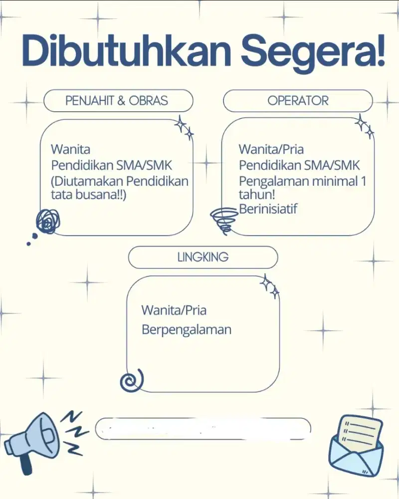 lowongan kerja dibutuhkan cepat