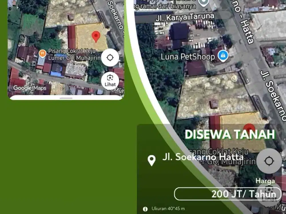 Disewakan Tanah Jalan Soekarno Hatta Pekanbaru Siap Bangun!