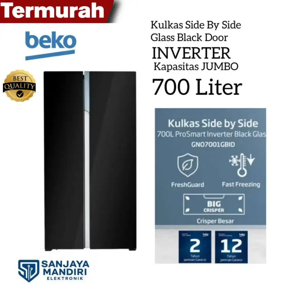 BEKO Kulkas SBS JUMBO 700 LITER INVERTER ProSmart INVERTER GNO7001GBID