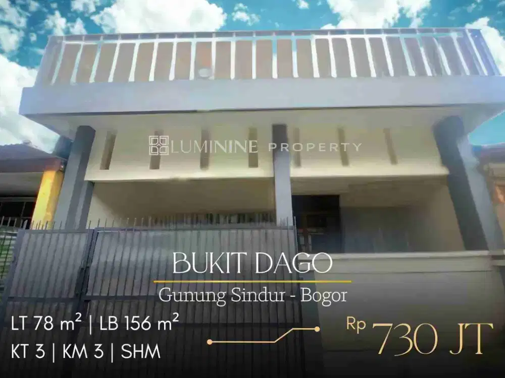 DIJUAL CEPAT RUMAH SIAP HUNI DI BUKIT DAGO CLUSTER ARCADIA GUNUNG SINDUR, BOGOR