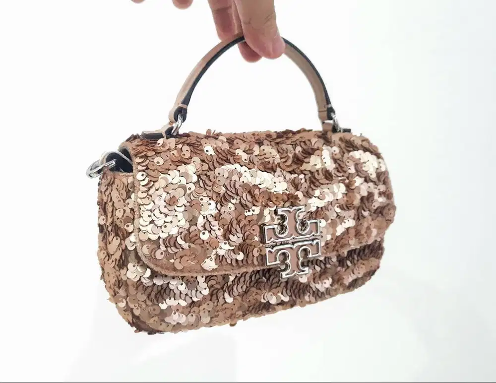 Tas Tory Burch Limited Mini Sequin Britten Top Handle