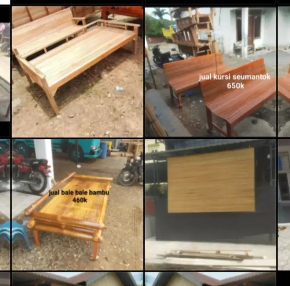 Jual kursi bambu tangga lipat tirai gulung dan laen2