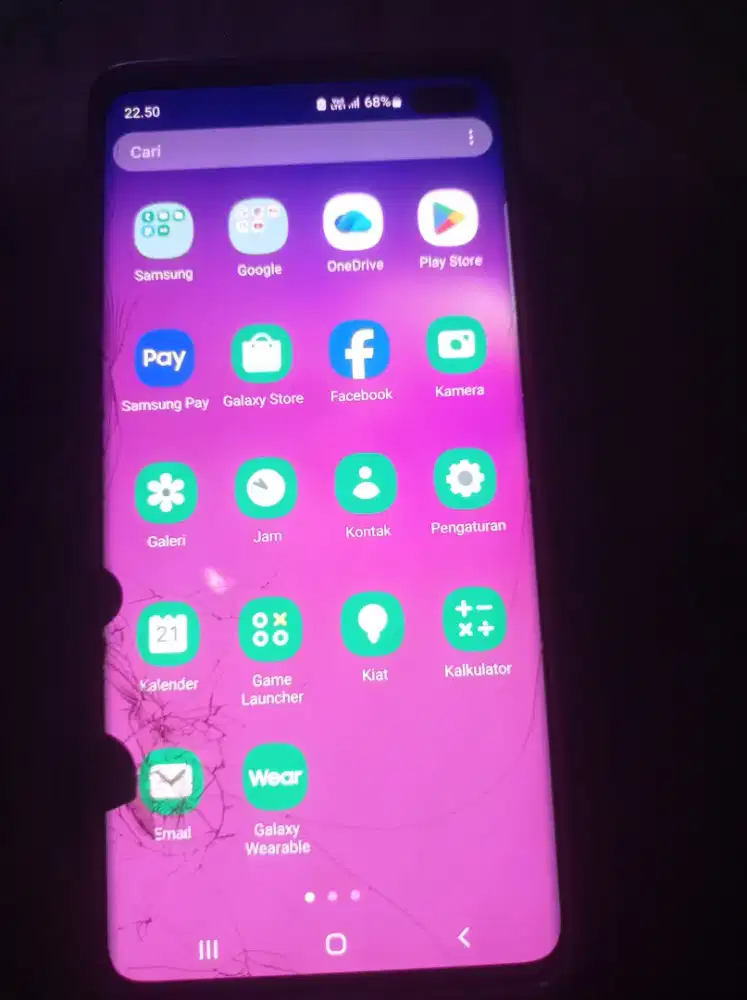 Hp Samsung s10 plus ram 8 hp normal mun lcd retak j