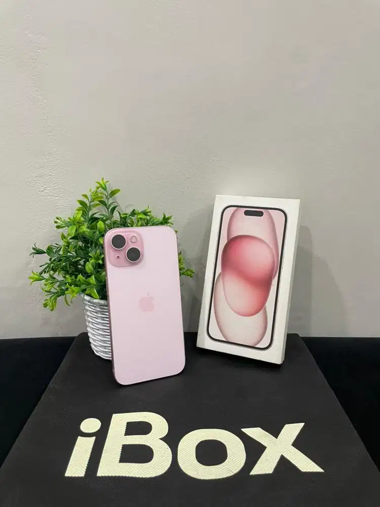 IPhone 15 128GB iBox Pink mulus Fullset Ori BH 85% 3Utool 98 Permanen