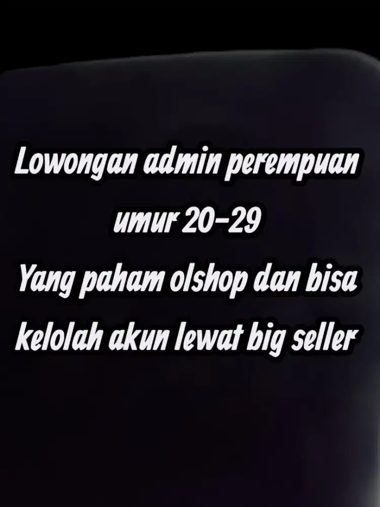 Lowongan admin olshop