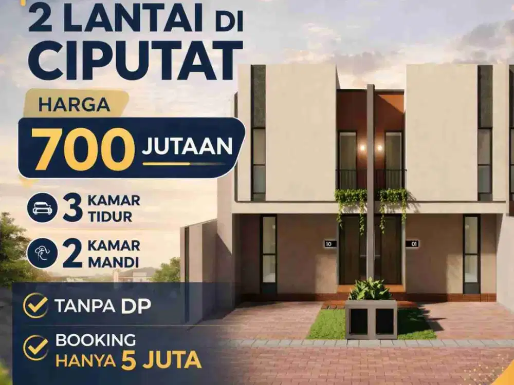 Rumah 2 lantai 700 Jutaan 10 menit ke stasiun KRL sudimara