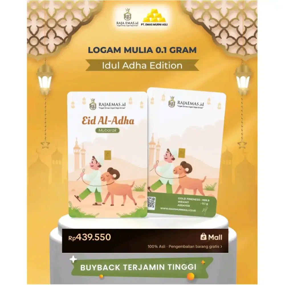 Logam mulia Emas Batang 0,1 Gram