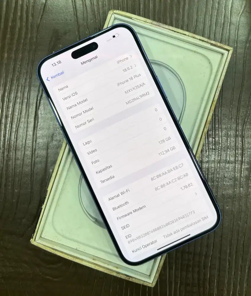 iPhone 16 Plus 128Gb iBox Garansi Sampai Juni 2026 Normal Fullset