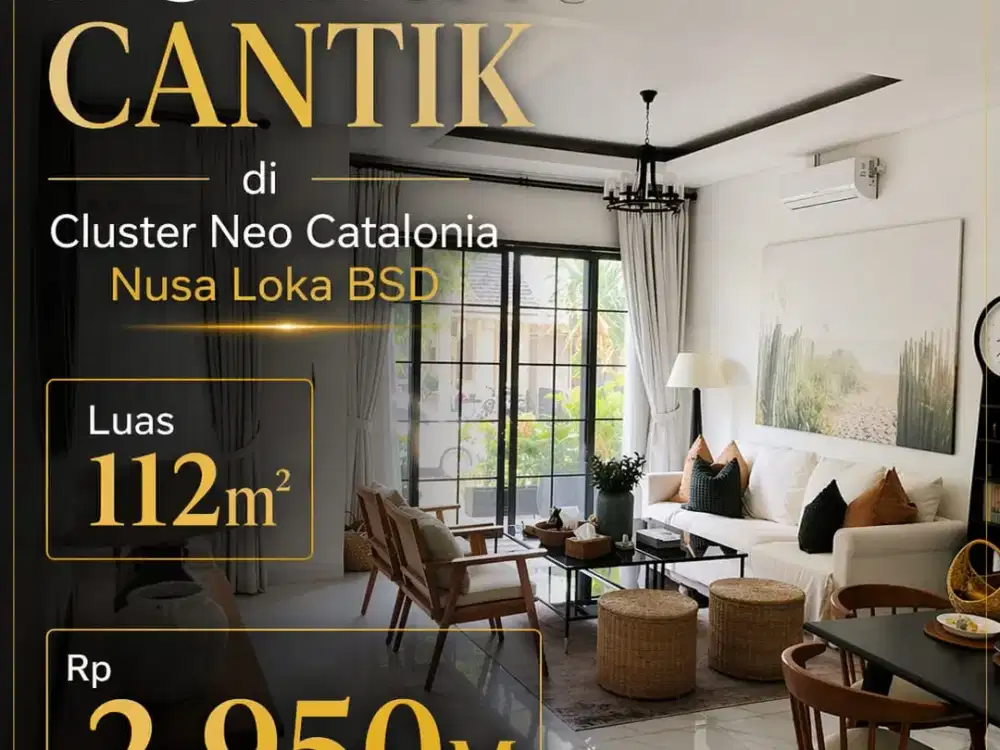 DIJUAL CEPAT Rumah Cantik Furnished di Nusa Loka BSD