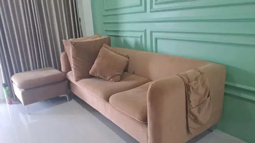 SOFA COKLAT BAHAN BLUDRU
