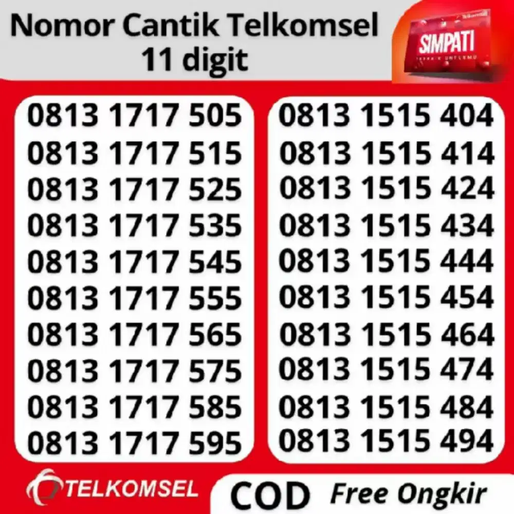 Cek Nomor Cantik Telkomsel 11 Digit - Simpati 11 Digit 3GB-5GB