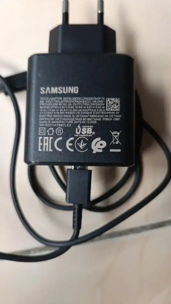 Charger Samsung 45 watt original cabutan