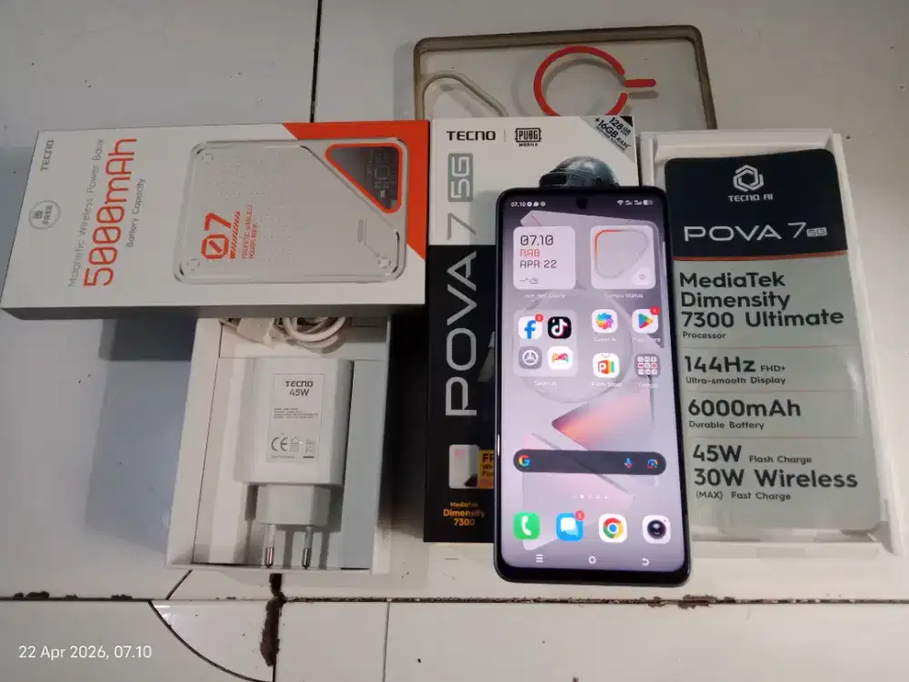 Techno Pova 7 5G 8/128 NFC mulus Fullset garansi panjang cakep