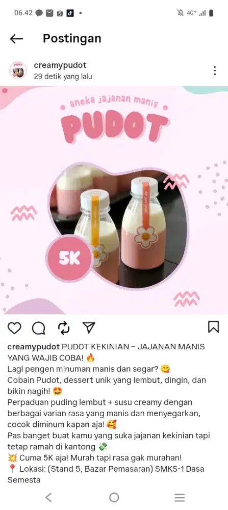 Puding sedot creamy