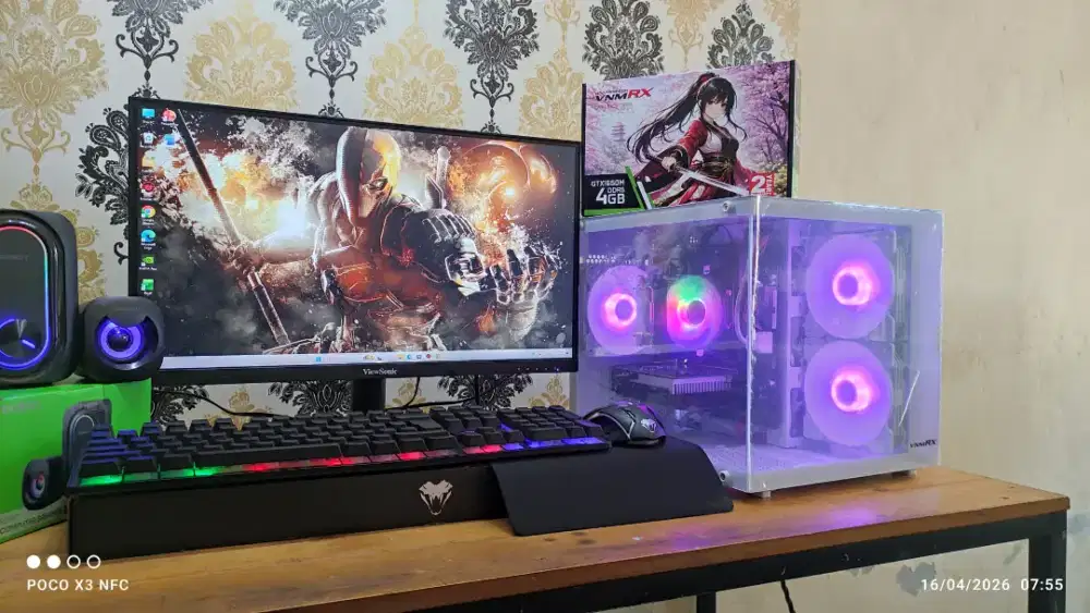 PC GAME & DESAIN CORE I5-5800 (16/512GB) GTX1650 NEW, LED 22 INC