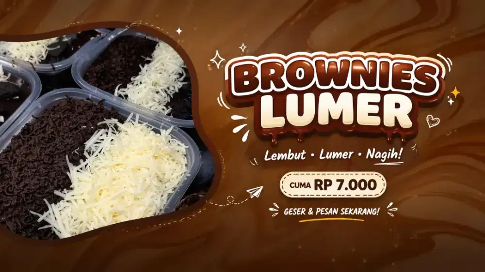 Makanan ringan brownies lumer