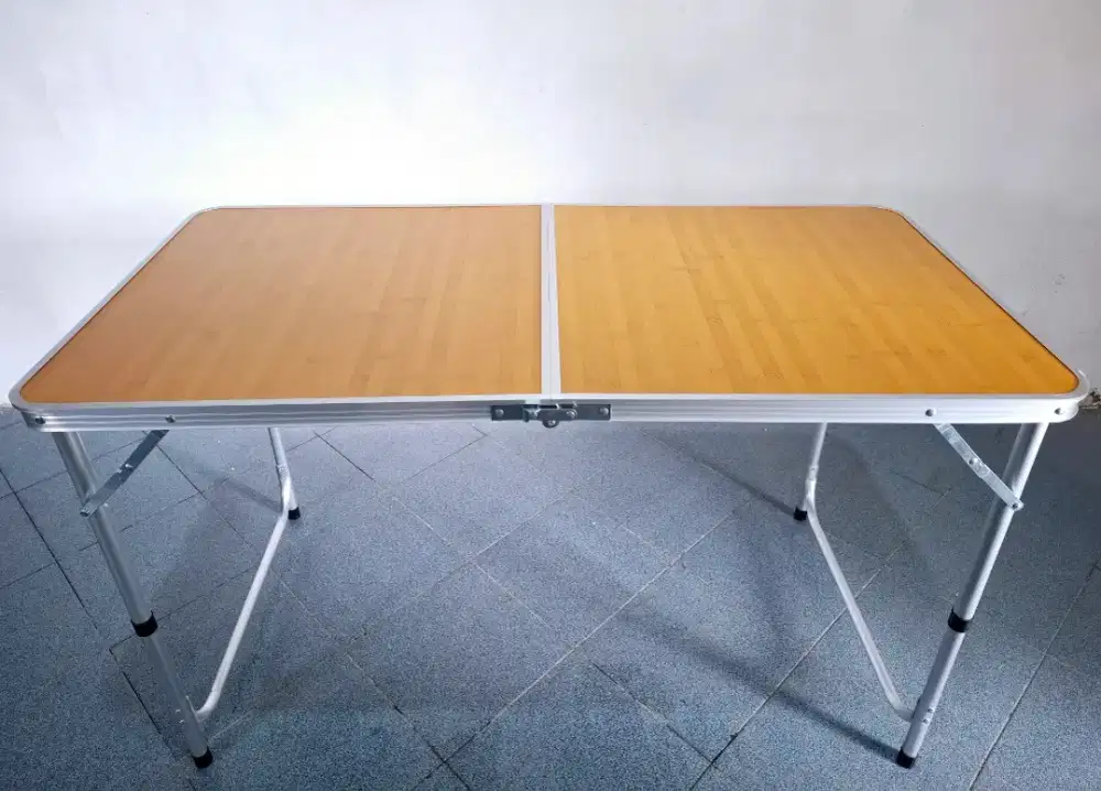 Baru Meja lipat 2 Hpl Aluminium portabel serbaguna 120x60cm