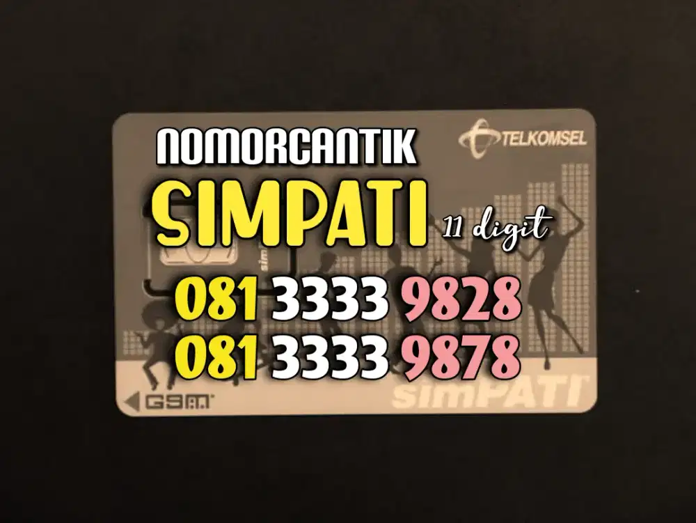 (bisa COD) Nomor CANTIK TELKOMSEL SIMPATI 11 digit KUARTED 3333 #03