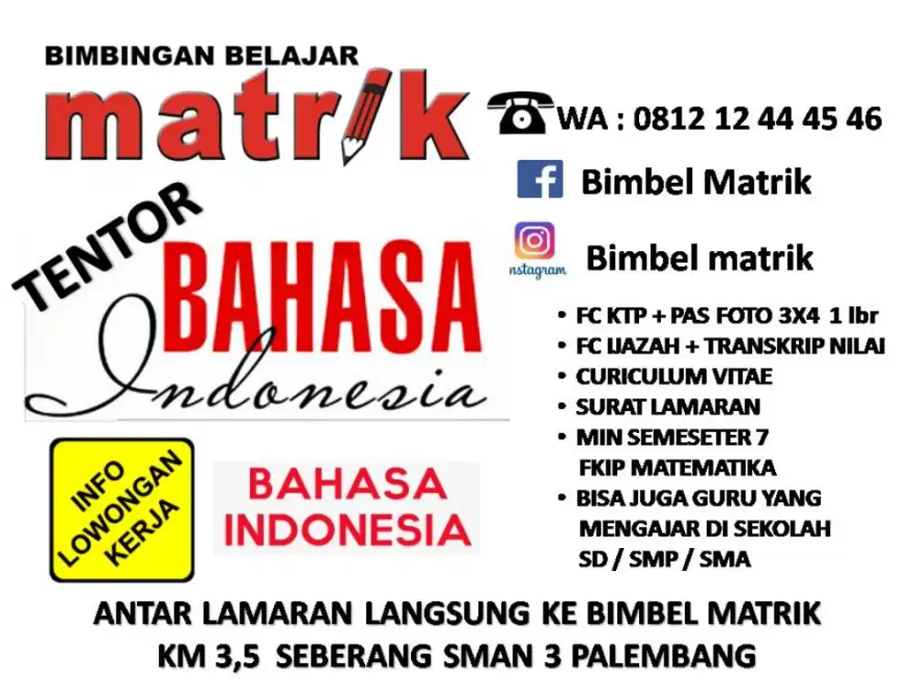 LOWONGAN MENGAJAR BIMBEL