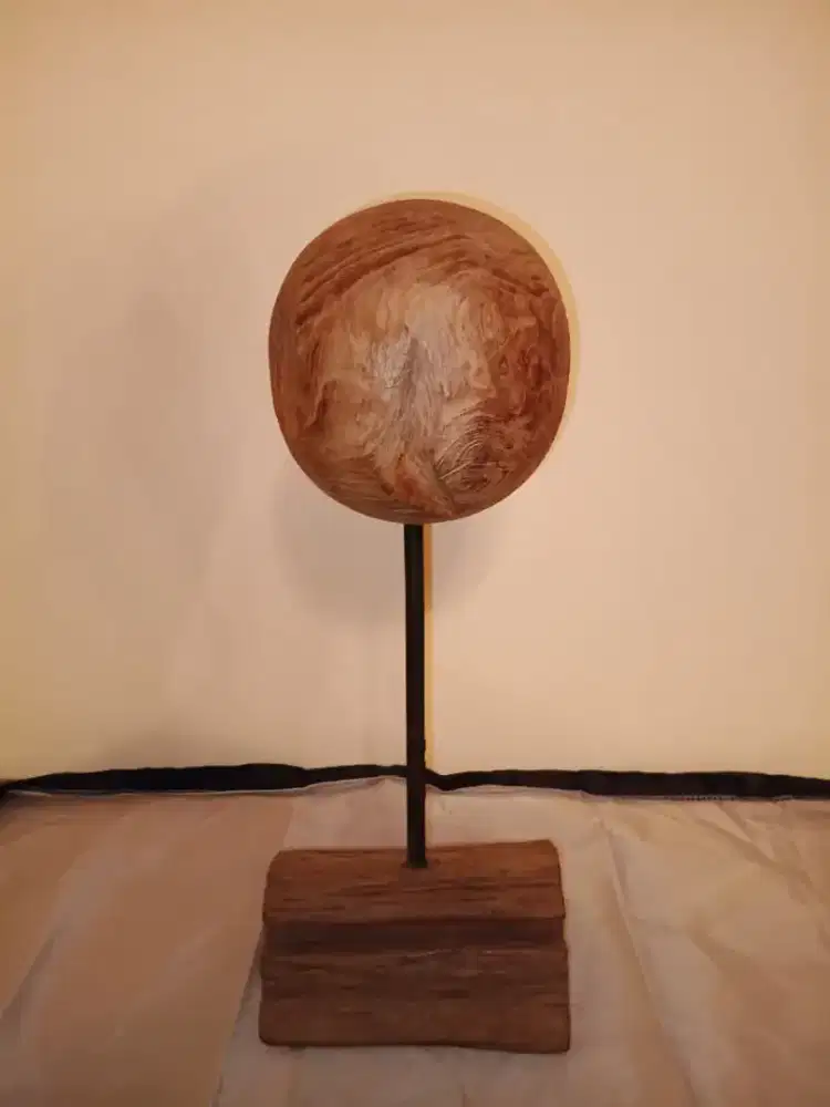 Dekorasi meja Teak Object H 40cm , D 15cm. Natural wax finishing. DNL