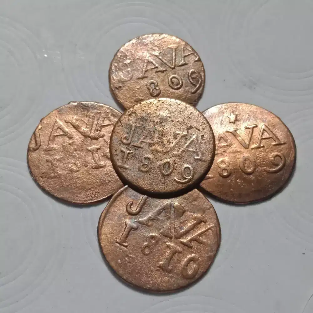 PROMO 5 KEPING 1809 -1810 KING LOUIS NAPOLEON JAVA INDIE DUIT