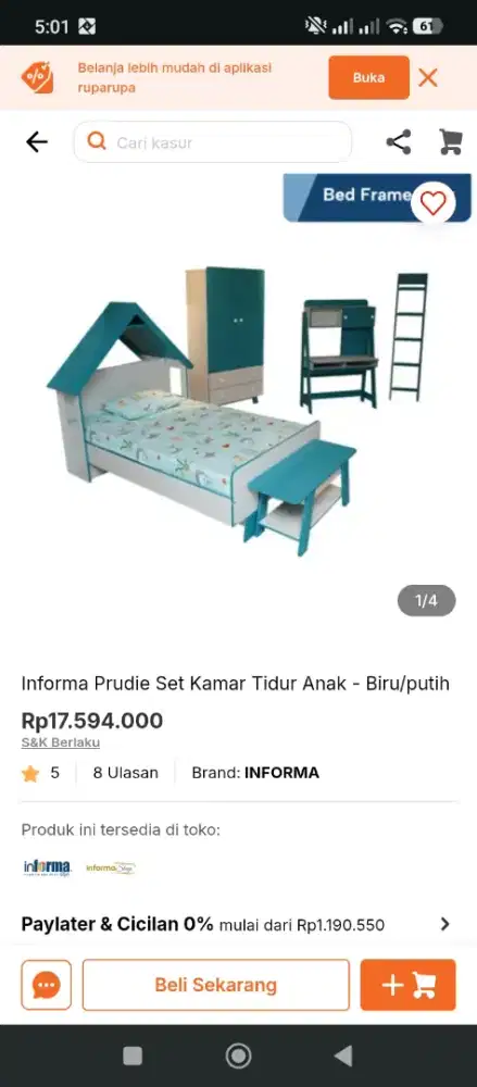 Dijual tempat tidur anak1 set informa