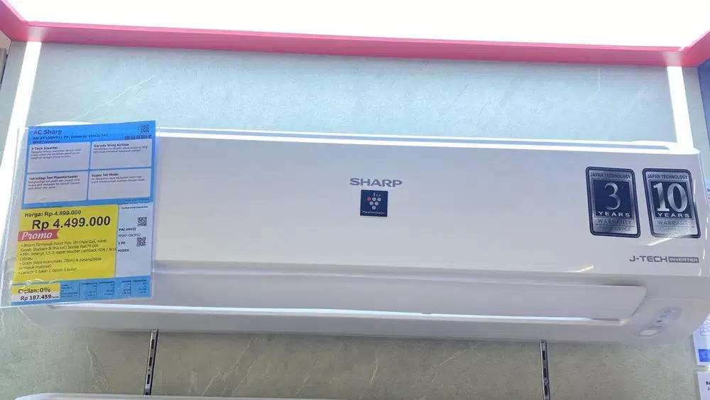 AC Sharp 1 PK J-Tech Inverter AH-XP10BMY - Promo Cicilan Bunga 0%