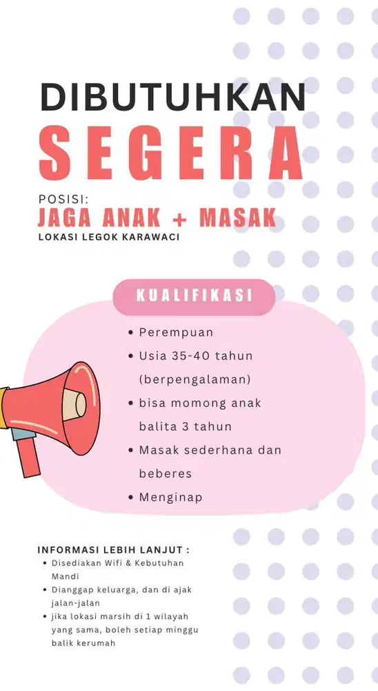 Lowongan Momong Anak + Art