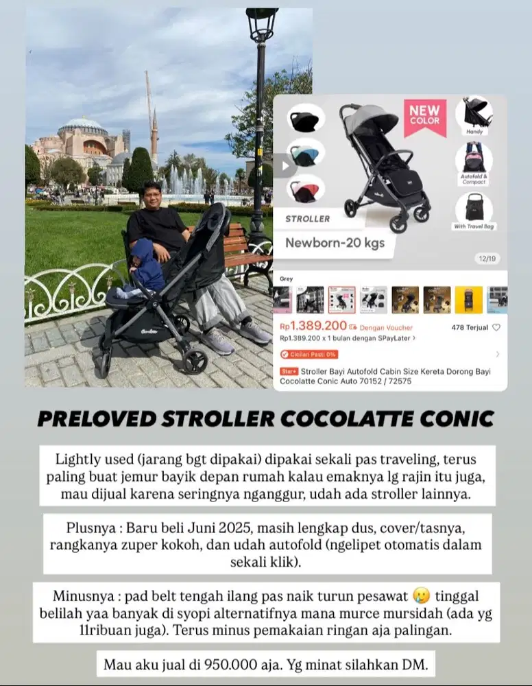 Preloved Stroller Cocolatte Conic Auto