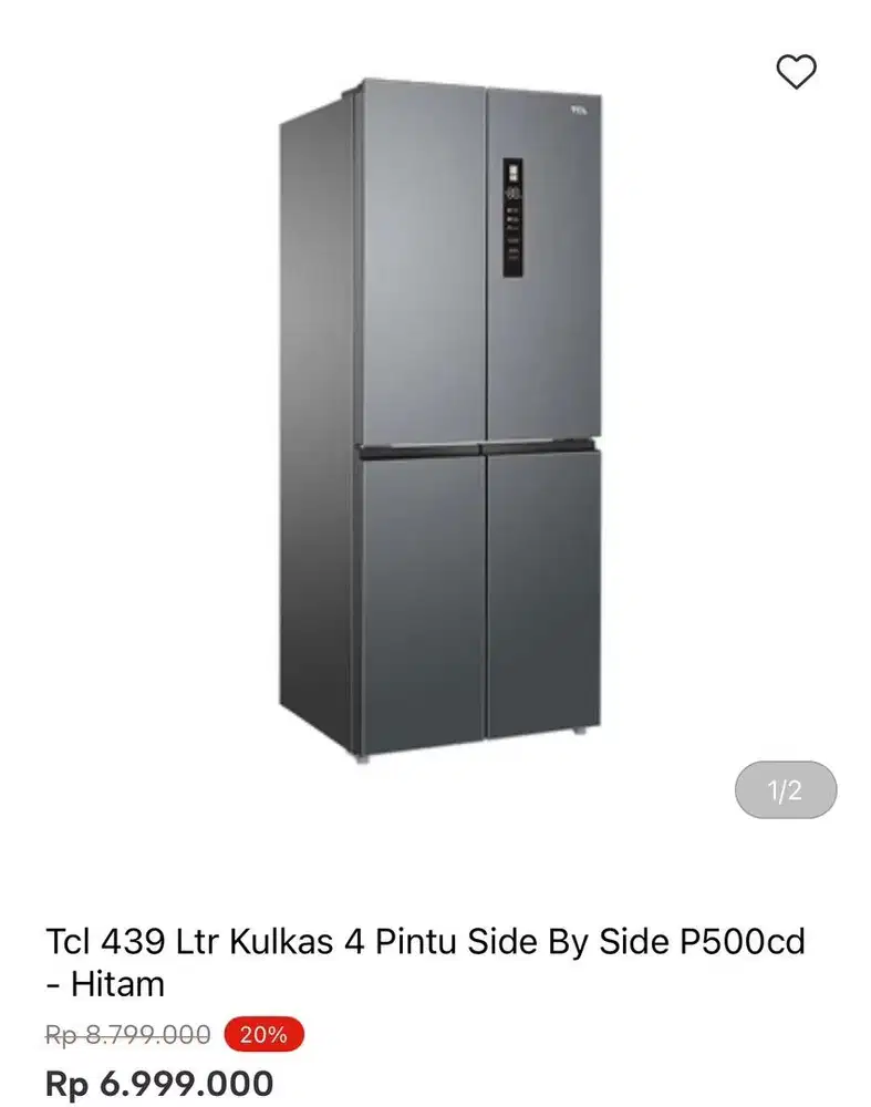 KULKAS MULTIDOOR TCL 439liter