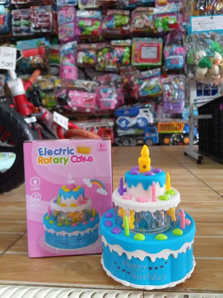 mainan anak kue ulangtahun baterai