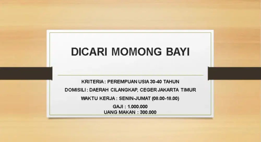Dicari Momong Bayi