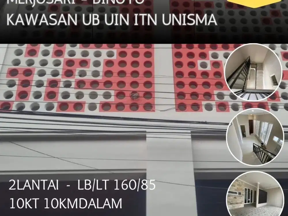 Kos dijual di merjosari dekat UB UNISMA UNITRI 10KT 10KMDalam Furnish 1,9M Inhouse/KPR