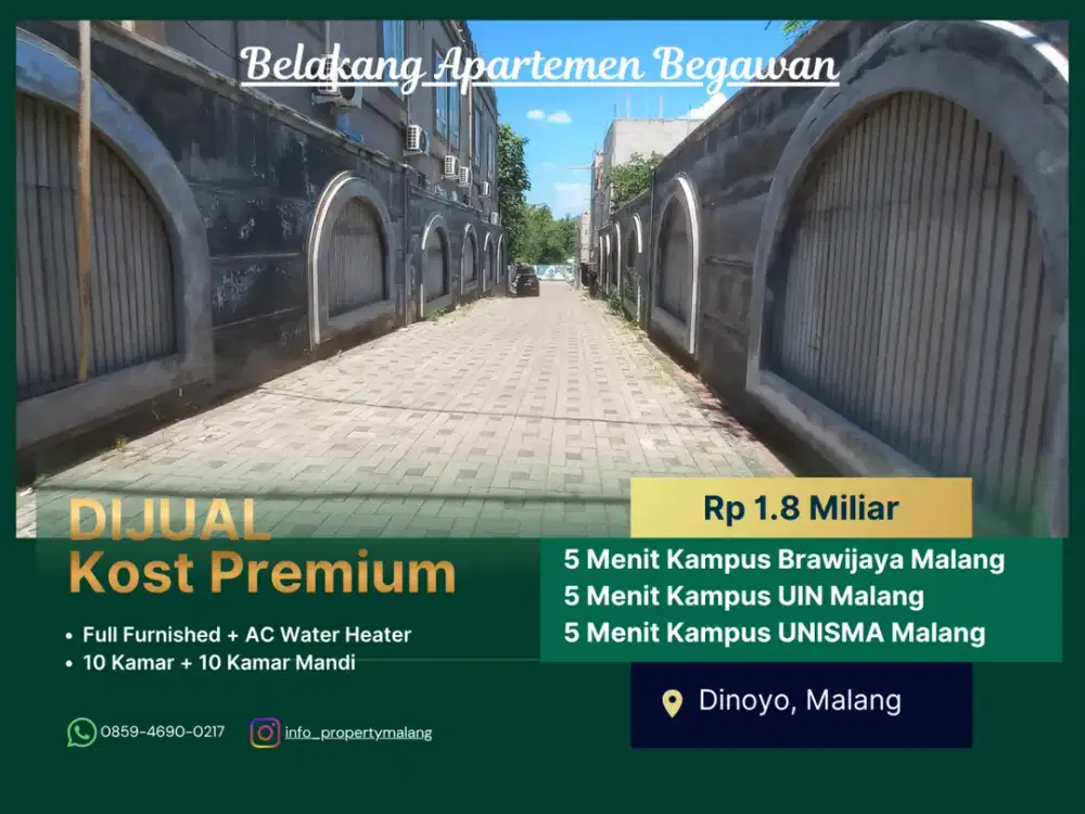 Cocok Dibangun Rukost 5 Menit Kampus Brawijaya Malang Jual Kost Sertifikat