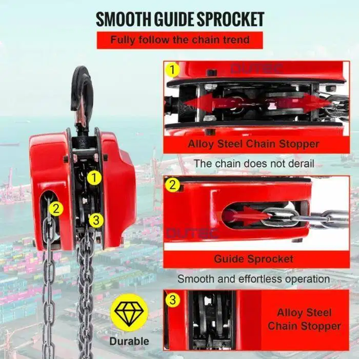 Dutec Chain Block / Hand Chain Hoist 1 Ton 2 Ton 3 Ton 3M 6M 10M 15M