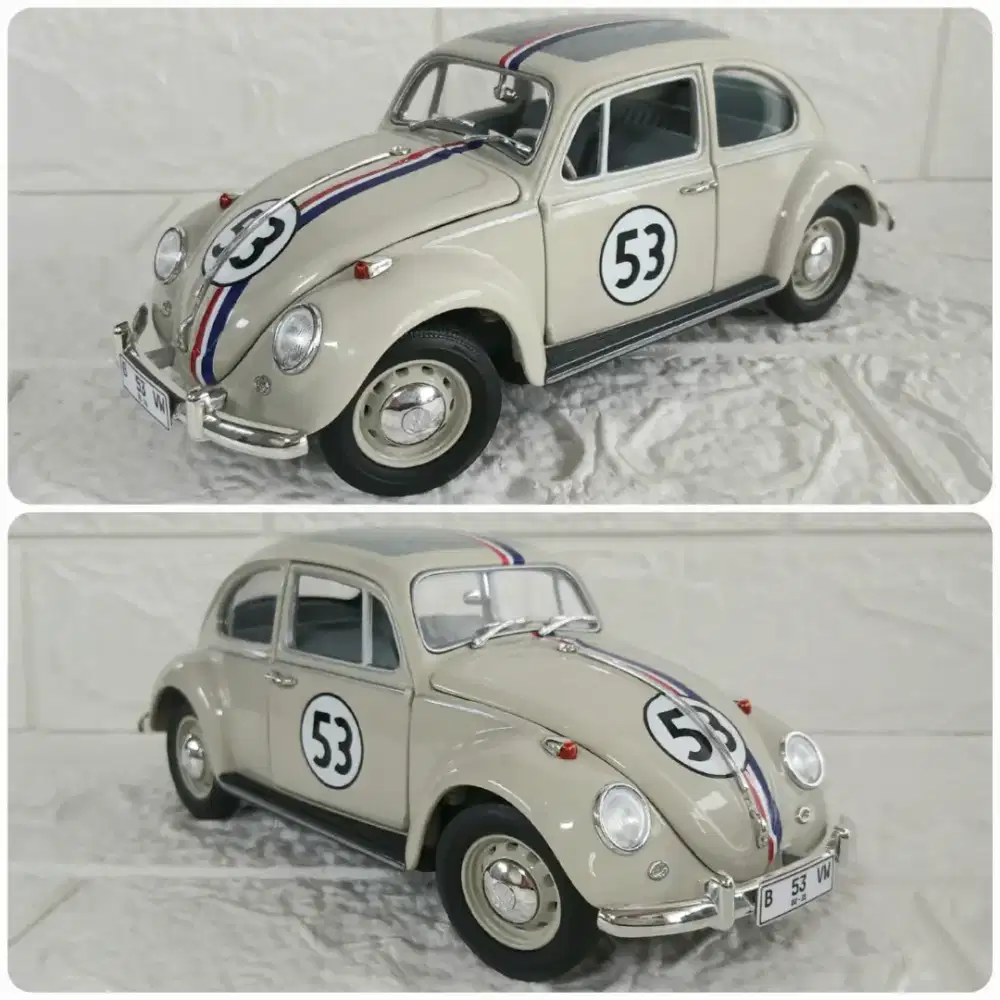 Diecast / Miniatur Volkswagen VW Beetle Kodok Herbie skala 1:18