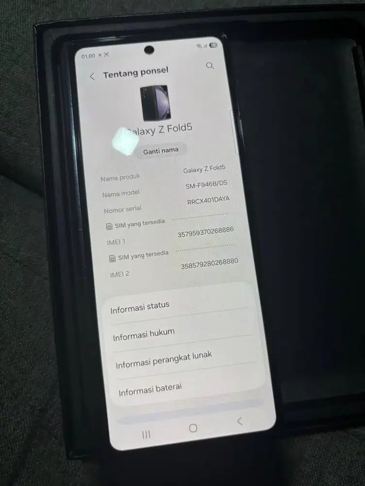 Samsung Z Fold 5 12/256 SEIN Resmi indo