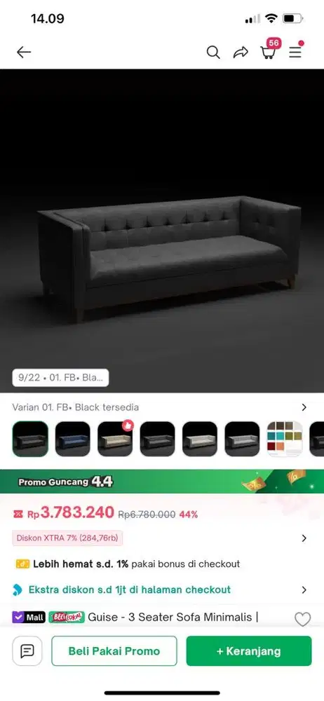 Sofa Panjang 3 Seat harga NET preloved