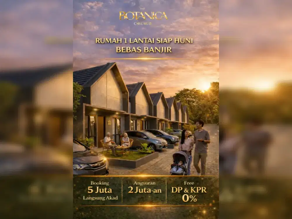 Rumah 1 Lantai Bebas Banjir Cibubur, Angsuran Mulai 2 Jutaan!